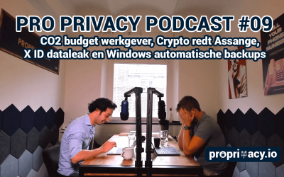 Pro Privacy Podcast #09 – CO2 budget werkgever, Assange gered door crypto, X ID data leak en Windows auto backups